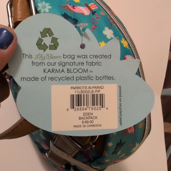 Lily Bloom Parrots in Paradise Eden Backpack NWT Karma Bloom display picture 3
